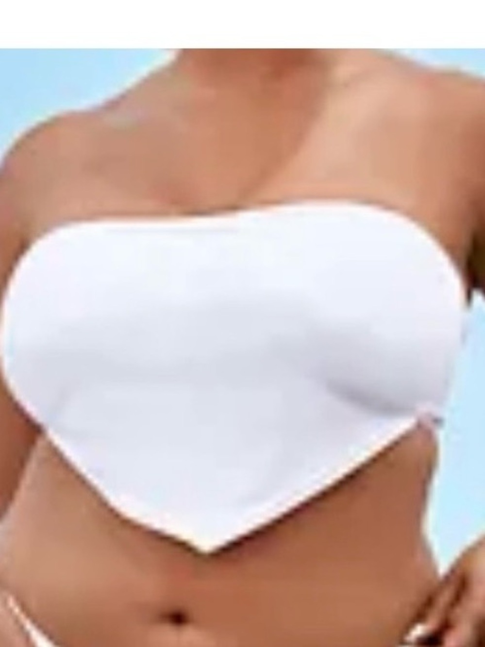 Tabria majors fashion to figures White Bandeau Swim bikini top size 2x nwt
